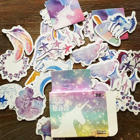 Dreamy Fairytale, Pastel Unicorn Stickers, 46 Deco Stickers - Picture 5 of 9